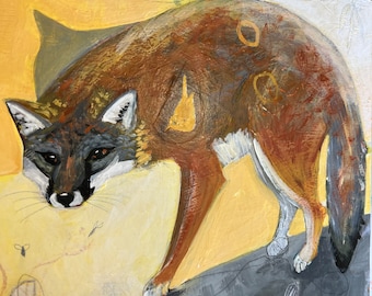 Original Acrylic Mixed Media Painting “Fox Rock”