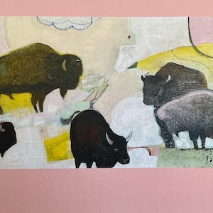 Set van 3 blanco notitiekaarten "Bison Biome"