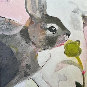 "3 leere Grußkarten “You can have my Flowers” Cottontail Rabbit."