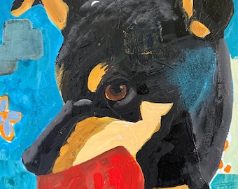 Origineel acryl schilderij gemengde techniek "My Ball"