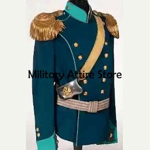 Royal Imperial Tunic, Napoleon Tunic, Commander Jacket, Army Officer Tunic, Men Navy Blue Wool Jacket Handmade Tunic With Expedited Shipping