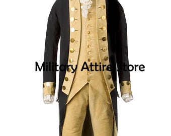 Abrigo de la Guerra de la Independencia del siglo XVIII, uniforme de lana de la Marina Colonial, abrigo de recreación histórica