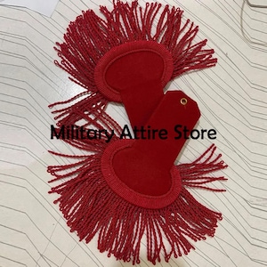 Red Military Epaulets: 19th Century British Hussar Style