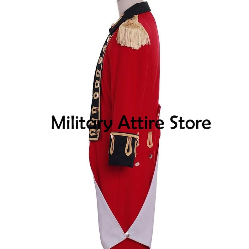 Men's Colonial Military Uniform Tailcoat Costume Coat, Red Wool Military Frock Coat, Colonial Regency Uniform, Medieval Victorian Coat, British Officer coat, British Uniform Coat, British Royal coat, Ceremonial coat, British outfit, Regency coat, British war coat, Napoleonic coat, Historical coat, Colonial Military coat, Tailcoat Costume, Medieval Victorian Coat