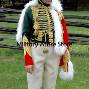Napoleonic Hussar Dolman Jacket, Military Officer Uniform, Handmade Jacket:
