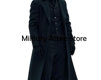 1920 年代の黒のビクトリア朝風フロックコート、ダブルブレストの