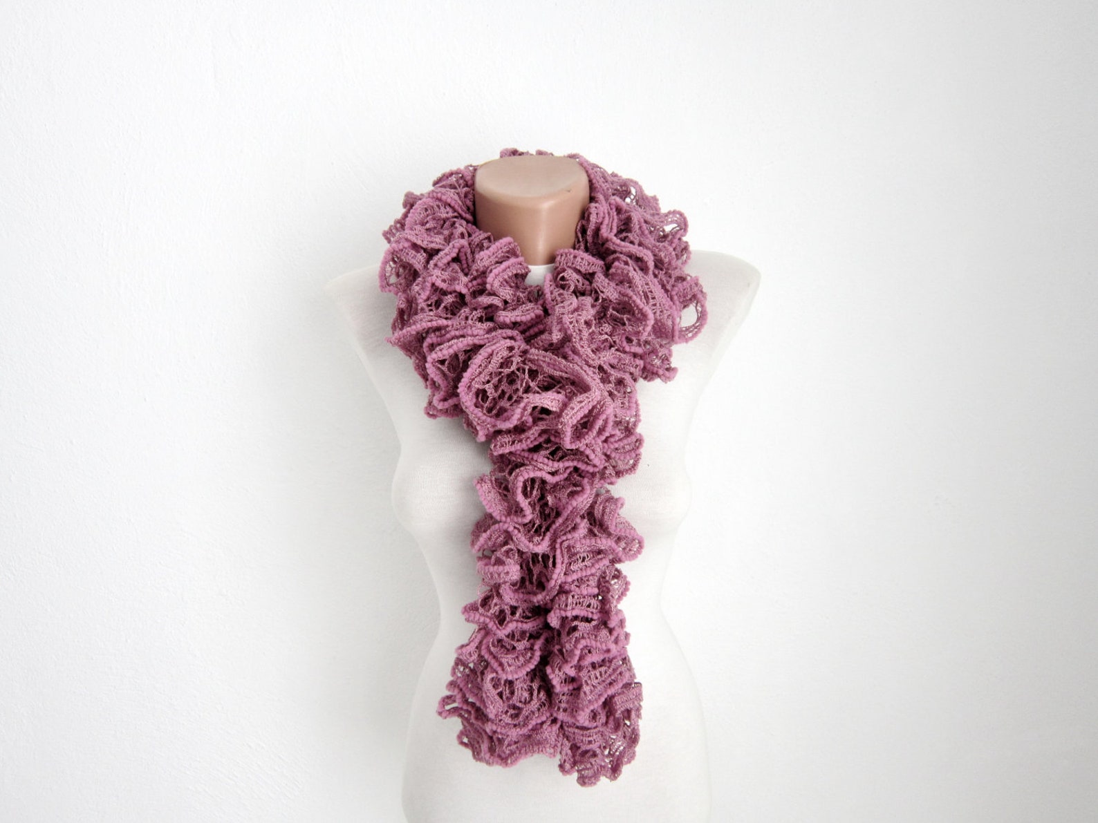 Ruffle Knit Scarf Knitting Neckwarmer Frilly Knit Scarves Etsy
