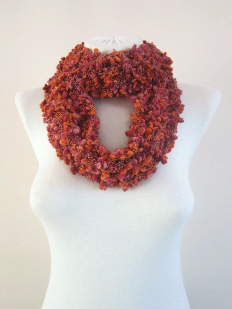 Knit Scarf, Cowl Scarves, infinity Chunky Accessories, Circle Foulard, knitting Loop Scarf, Neckwarmer, image 2