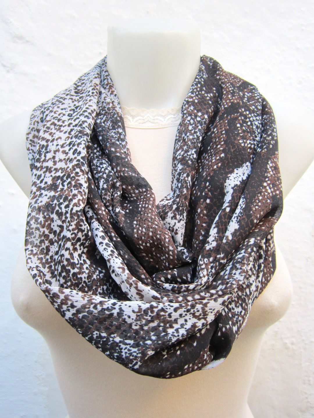 Snakeskin Scarf Snake Animal Infinity Scarf Autumn Winter Etsy