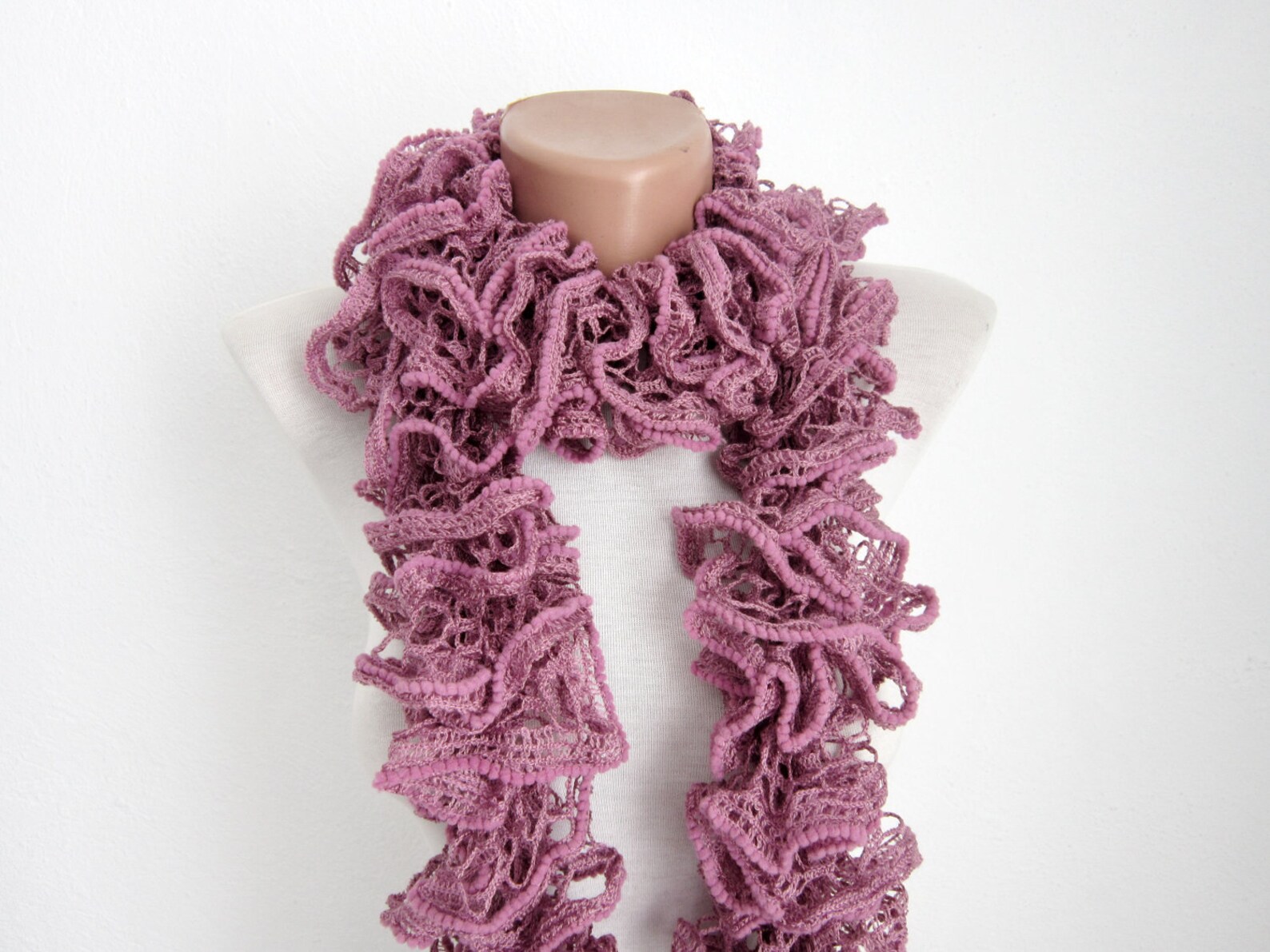 Ruffle Knit Scarf Knitting Neckwarmer Frilly Knit Scarves Etsy