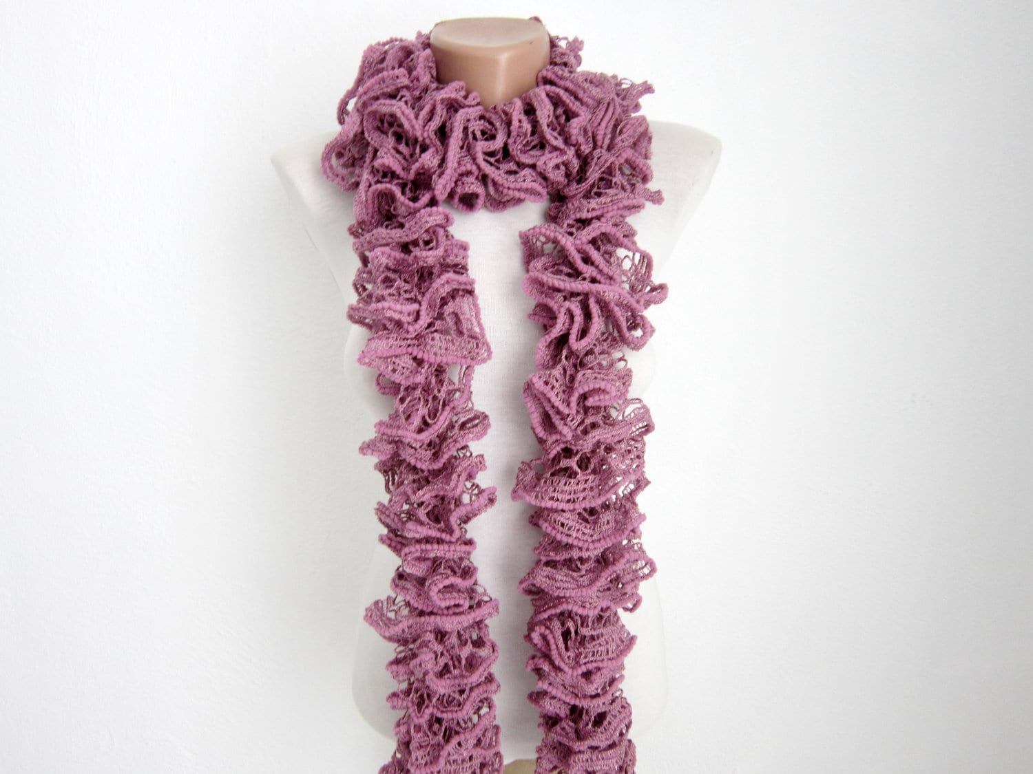 Ruffle Knit Scarf Knitting Neckwarmer Frilly Knit Scarves Etsy