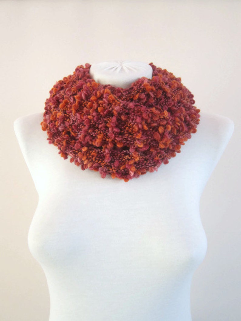 Knit Scarf, Cowl Scarves, infinity Chunky Accessories, Circle Foulard, knitting Loop Scarf, Neckwarmer, image 4