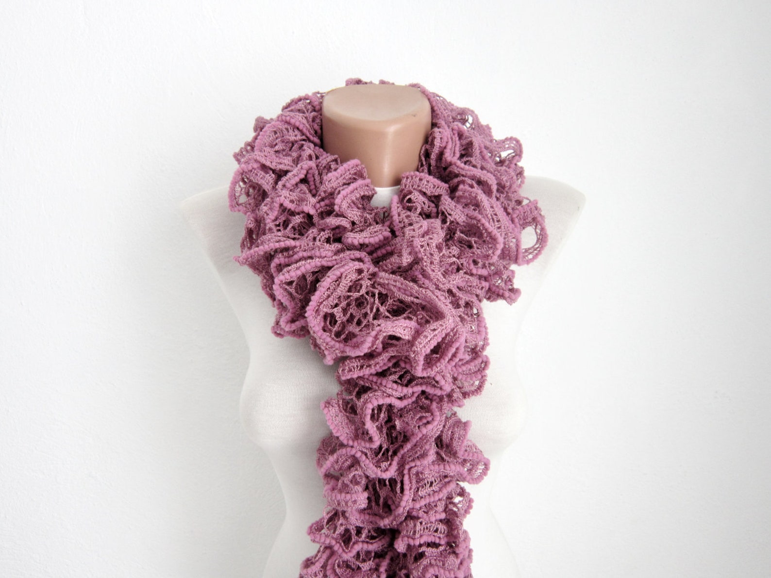 Ruffle Knit Scarf Knitting Neckwarmer Frilly Knit Scarves Etsy