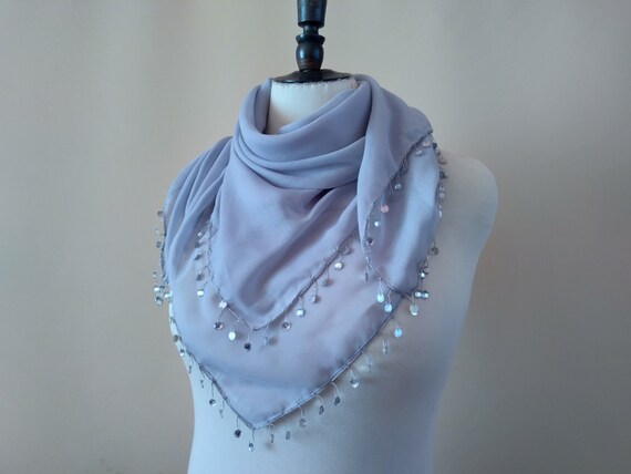 silver sequin shawl