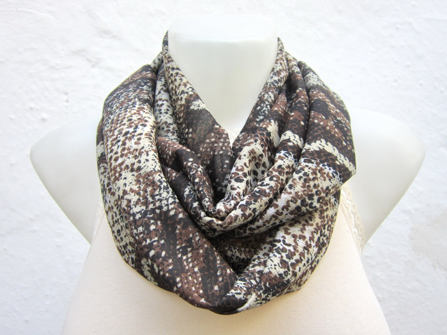 Snake Print Infinity Scarf Animal Loop Scarves Neckwarmer Etsy