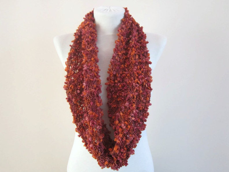 Knit Scarf, Cowl Scarves, infinity Chunky Accessories, Circle Foulard, knitting Loop Scarf, Neckwarmer, image 3