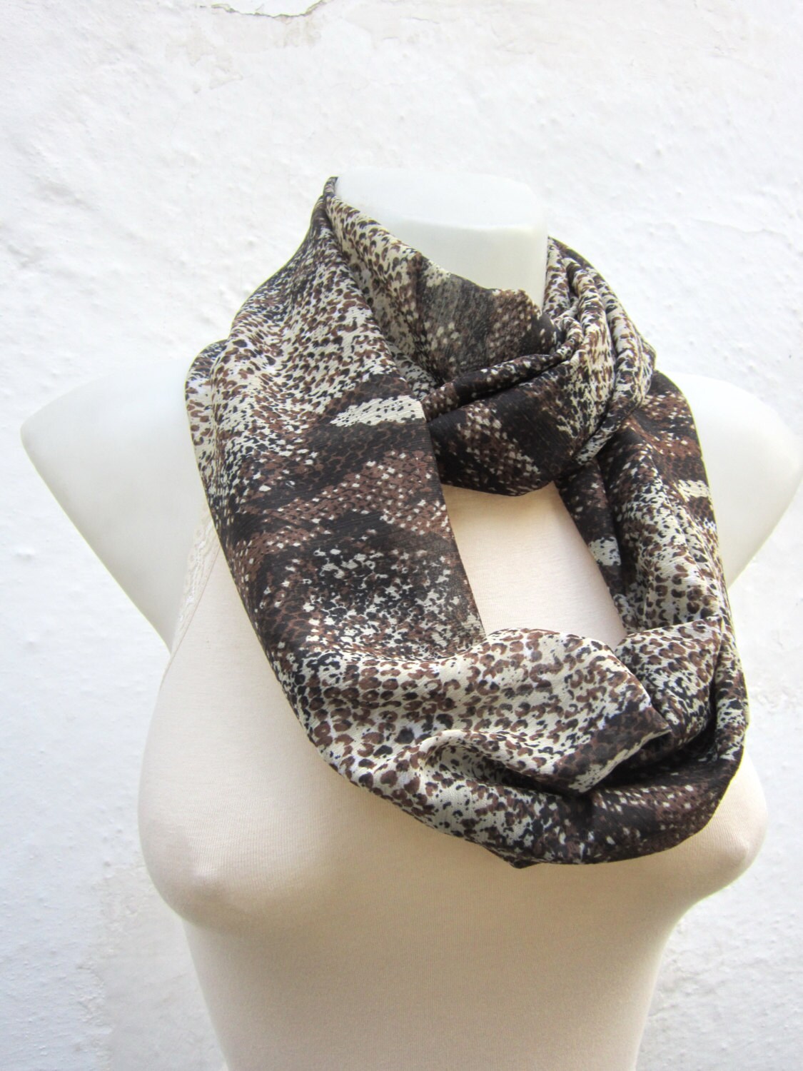 Snake Print Infinity Scarf Animal Loop Scarves Neckwarmer Etsy