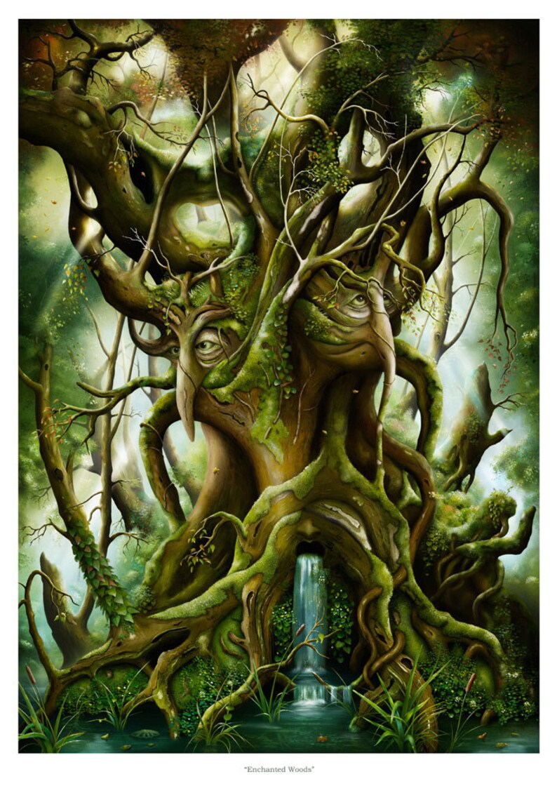Art Print Enchanted Woods Magic Tree A3 11.7x16.5 | Etsy