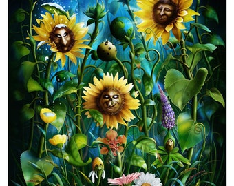 Art Print - Flower Power - Magical Flowers A3 (11.7x16.5) print by John Emanuel Shannon