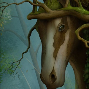 Art Print Horse Chestnut Magical Tree 11.7x16.5 print by John Emanuel Shannon image 4