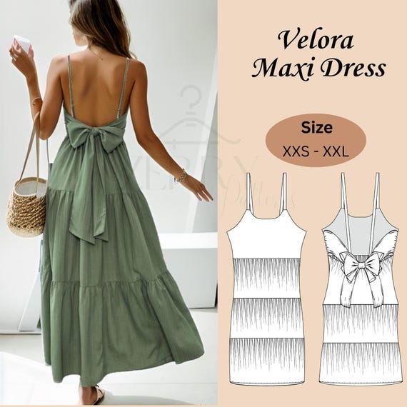 Back Tie Maxi Dress Sewing Pattern , Sleeveless Bow Back Dress , Backless Summer Sundress , PDF Pattern for Women , XXS to XXL - Etsy Back Tie Maxi Dress Sewing Pattern , Sleeveless Bow Back Dress , Backless Summer Sundress , PDF Pattern for Women , XXS to XXL - Etsy