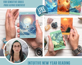 Live New Year Card Reading - Intuitive Session for Sensitive People HSPs, Empaths, Spiritual Guidance, Alignment and Clarity, Zoom Reading