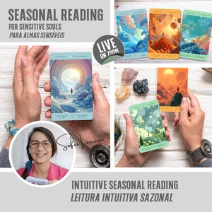Lecture de cartes saisonnière en direct - Session intuitive pour les personnes sensibles FSS, empathes, réalignement avec les cycles de la nature, équinoxe, lecture zoom