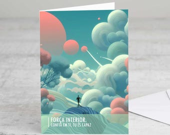 PT - Inspirational Greetings Cards  - Inner Strength -  Daily Mantra, Empowerment Gift, HSP & Sensitive People, Mindfulness.