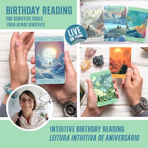 Lecture de cartes d'anniversaire en direct - Séance intuitive pour personnes sensibles FSS et empathes, orientation spirituelle et idées puissantes, lecture zoom