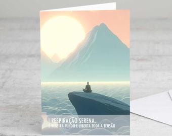 PT - Inspirational Greetings Cards  - Serene Breathing -  Daily Mantra, Empowerment Gift, HSP & Sensitive People, Mindfulness.
