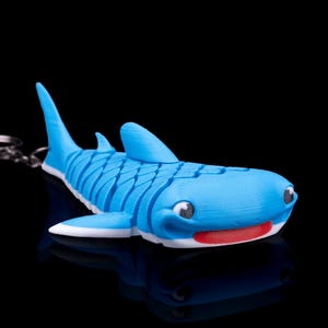 Articulated Whale Shark Keychain – 3D Printed Cute Ocean Animal Fidget Toy Gift