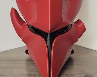 Mini Igris Helmet – Solo Leveling Anime Prop – 3D Printed Black & Red Collectible – 10&quot; Replica