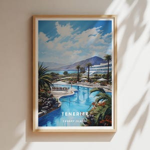 Tenerife Wall Art Print - Canary Islands Poster, Spain Travel Decor, Tropical Holiday Gift, Coastal Landscape Art