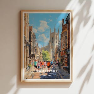 ケンブリッジ地図プリント - ケンブリッジシャーアートポスター、ヴィンテージスタイルの壁飾り、ファンタジー地図、デジタルダウンロード、彼または彼女へのギフト