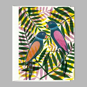 Two Parrots Greeting Card
