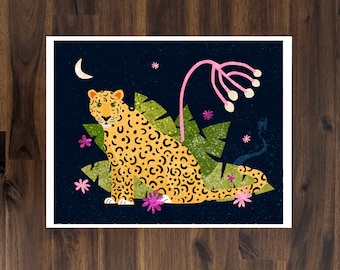 Night Leopard Art Print