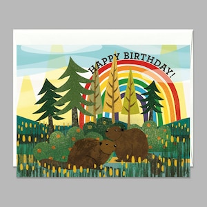 Carte de voeux joyeux anniversaire amis castors