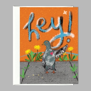 City Bird Says Hi Greeting Card