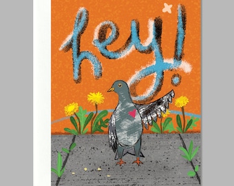 City Bird Says Hi Greeting Card