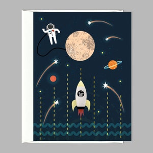 Carte de voeux d’astronaute de souris d’espace