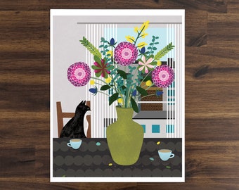 Cat Bouquet Art Print