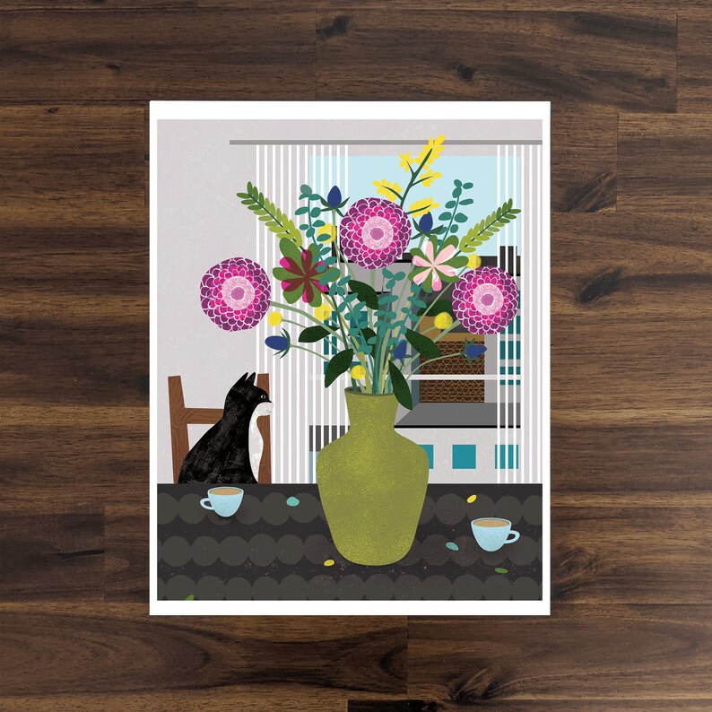 Cat Bouquet Art Print image 1