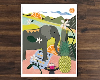 Elephant Safari Art Print