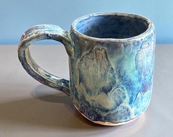 Giant Handmade Blue Mug // Huge Ceramic Coffee Cup //  16 oz Mug