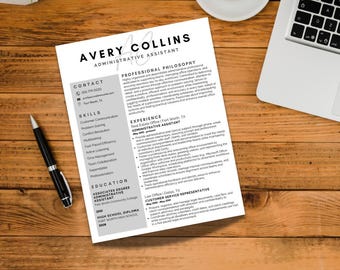 Modelo de currículo editável para assistente administrativo: moderno e compatível com ATS (download do Canva)