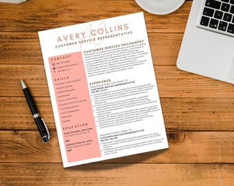 Currículum de atención al cliente editable: plantilla editable de Canva / Diseño profesional optimizado para ATS / Descarga instantánea / Personalización sencilla