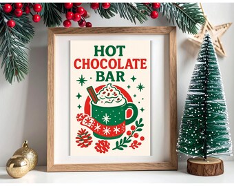 Hot Chocolate Bar Sign: Printable Winter Holiday Party Decor (PDF Download 8.5x11" )
