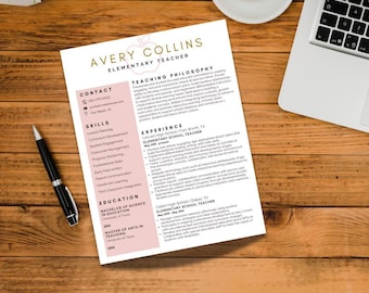 Modèle de CV modifiable pour professeur de collège | CV en toile modifiable | Professionnel, compatible ATS, téléchargement immédiat