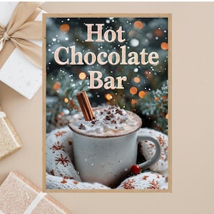Wedding Hot Chocolate Bar Sign: Printable Winter Holiday Party Decor (Digital Download PDF)