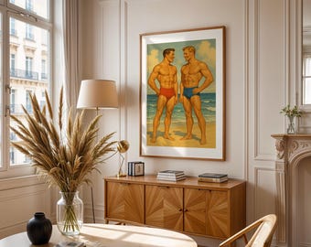Man Art, Swimmer, Gay Art, Gay Print Poster, Man Art Print, Man Line Art Print, Male Body Line Art, Gay Wall Art, Bedroom Printable Wall Art